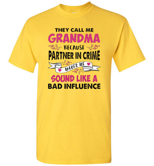 Partner In Crime Grandma Funny Tee Shirt Top T-Shirt