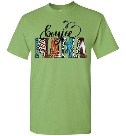 Boujee Mama Animal Print Graphic Tee Shirt Top T-Shirt Regular & Plus Size