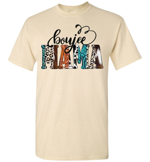 Boujee Mama Animal Print Graphic Tee Shirt Top T-Shirt Regular & Plus Size