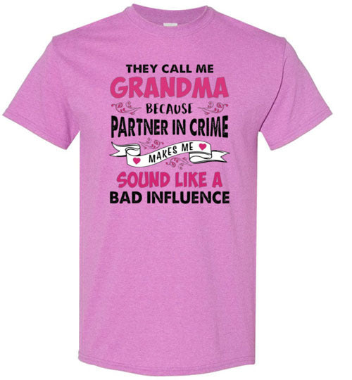 Partner In Crime Grandma Funny Tee Shirt Top T-Shirt