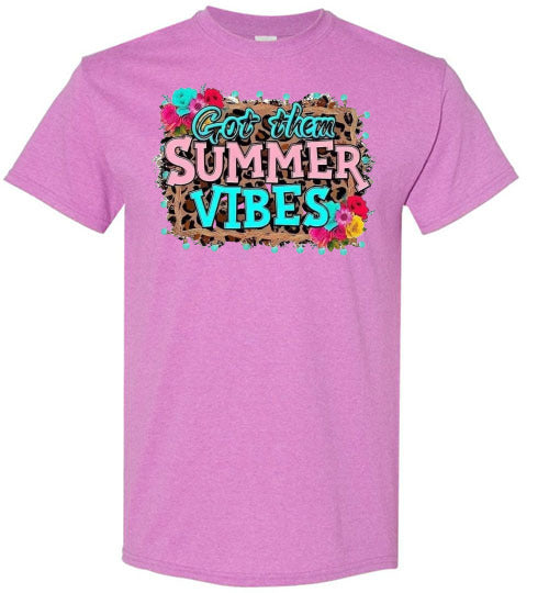 Got Them Summer Vibes Graphic Tee Shirt Top T-Shirt