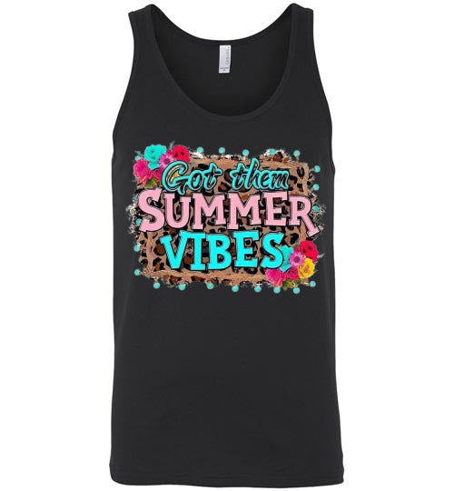 Got Them Summer Vibes Graphic Print Unisex Tank Top Canvas Shirt