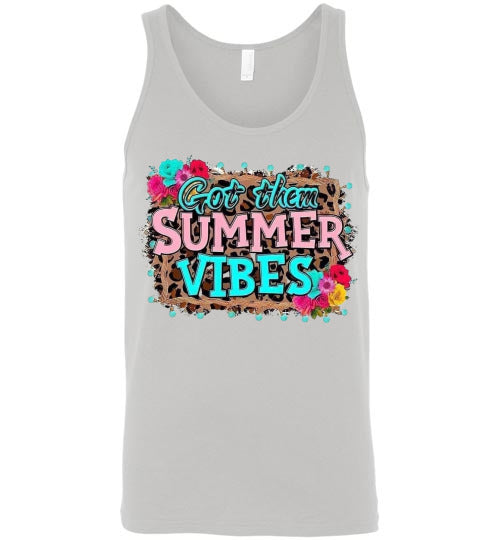 Got Them Summer Vibes Graphic Print Unisex Tank Top Canvas Shirt
