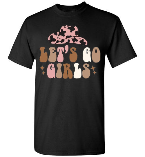 Let's Go Girls Country Cowgirl Hat Graphic Tee Shirt Top T-Shirt