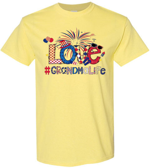 Grandma Life Fireworks Patriotic American USA Graphic Tee Shirt 32453