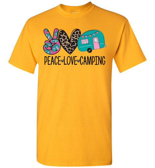 Peace Love Camping Graphic Tee Shirt Top