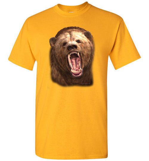 Growling Bear Graphic Tee Shirt Top