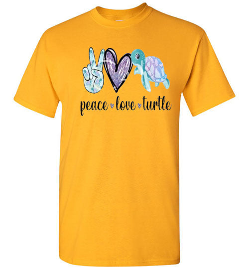 Peace Love Turtle Graphic Tee Shirt Top