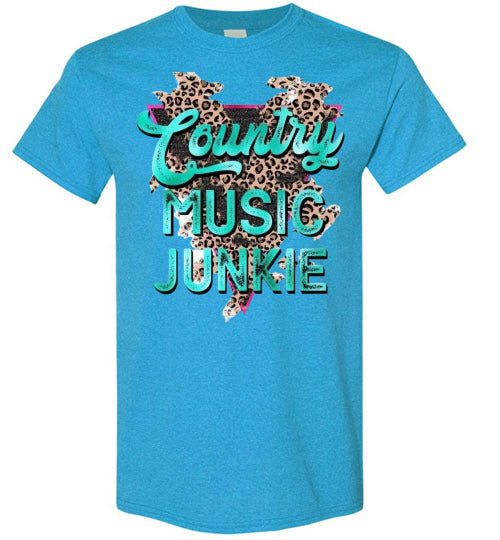 Country Music Junkie Graphic Tee Shirt Top