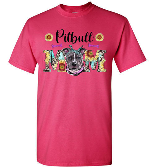 Pitbull Dog Mom Graphic Tee Shirt Top T-Shirt