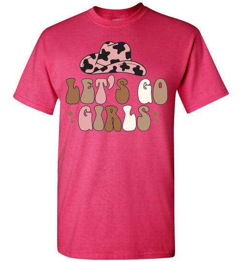 Let's Go Girls Country Cowgirl Hat Graphic Tee Shirt Top T-Shirt