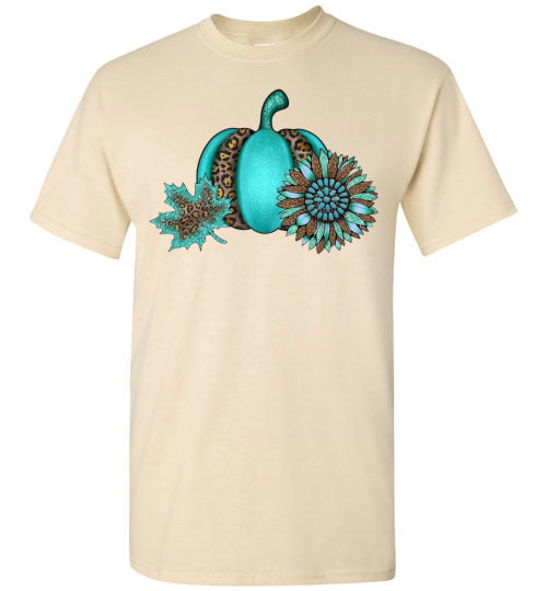 Leopard Pumpkin Fall Graphic Tee Shirt Top