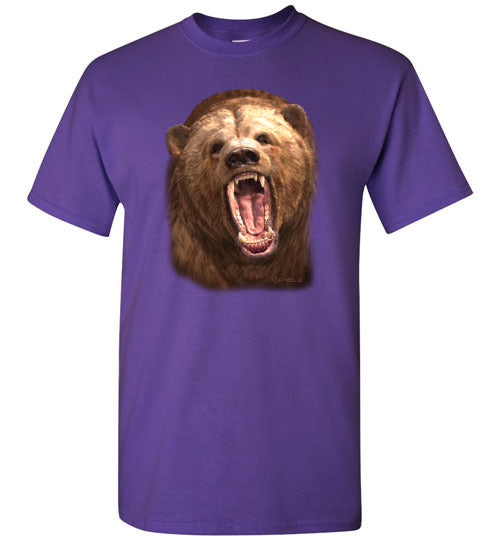 Growling Bear Graphic Tee Shirt Top