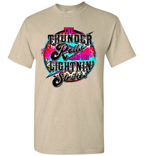 Thunder Rolls Lightening Strikes Graphic Tee Shirt Top