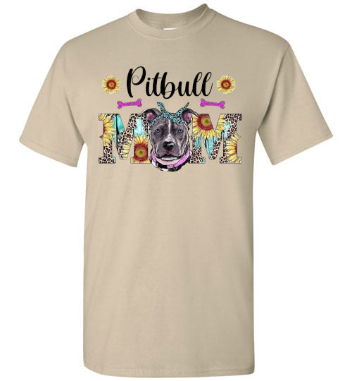 Pitbull Dog Mom Graphic Tee Shirt Top T-Shirt