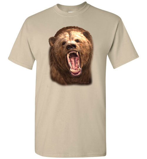 Growling Bear Graphic Tee Shirt Top