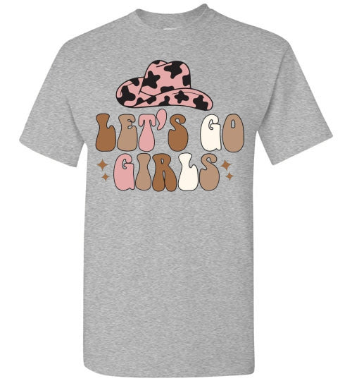 Let's Go Girls Country Cowgirl Hat Graphic Tee Shirt Top T-Shirt