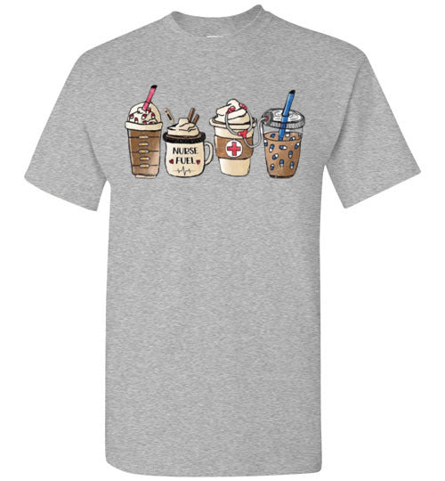 Nurse Fuel Starbucks Latte Cappuccino Coffee Fall Graphic Tee Shirt Top