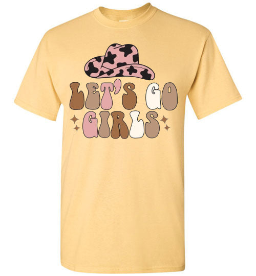 Let's Go Girls Country Cowgirl Hat Graphic Tee Shirt Top T-Shirt