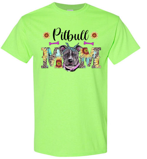 Pitbull Dog Mom Graphic Tee Shirt Top T-Shirt