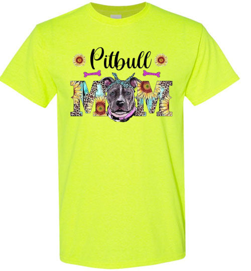 Pitbull Dog Mom Graphic Tee Shirt Top T-Shirt