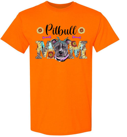 Pitbull Dog Mom Graphic Tee Shirt Top T-Shirt