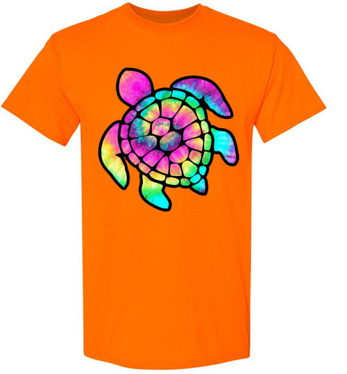 Neon Sea Turtle Graphic Tee Shirt Top