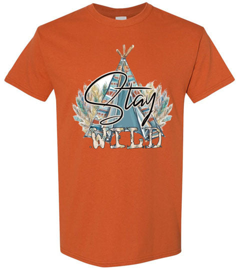 Stay Wild Native American Navajo Southwestern Graphic Tee Shirt Top