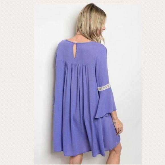 Lavender Bell Sleeve Tunic Dress