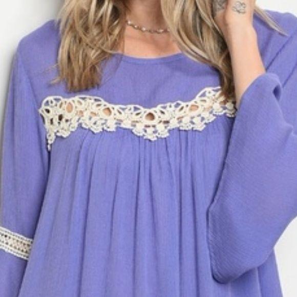 Lavender Bell Sleeve Tunic Dress
