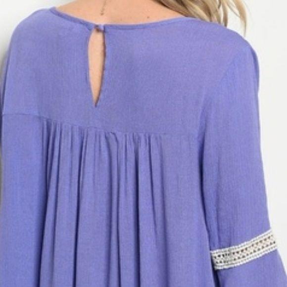 Lavender Bell Sleeve Tunic Dress