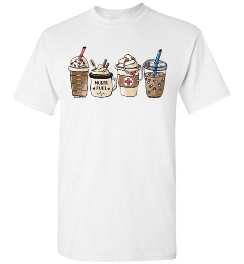 Dog Mom Fall Coffee Latte Frappe Graphic Tee Shirt Top