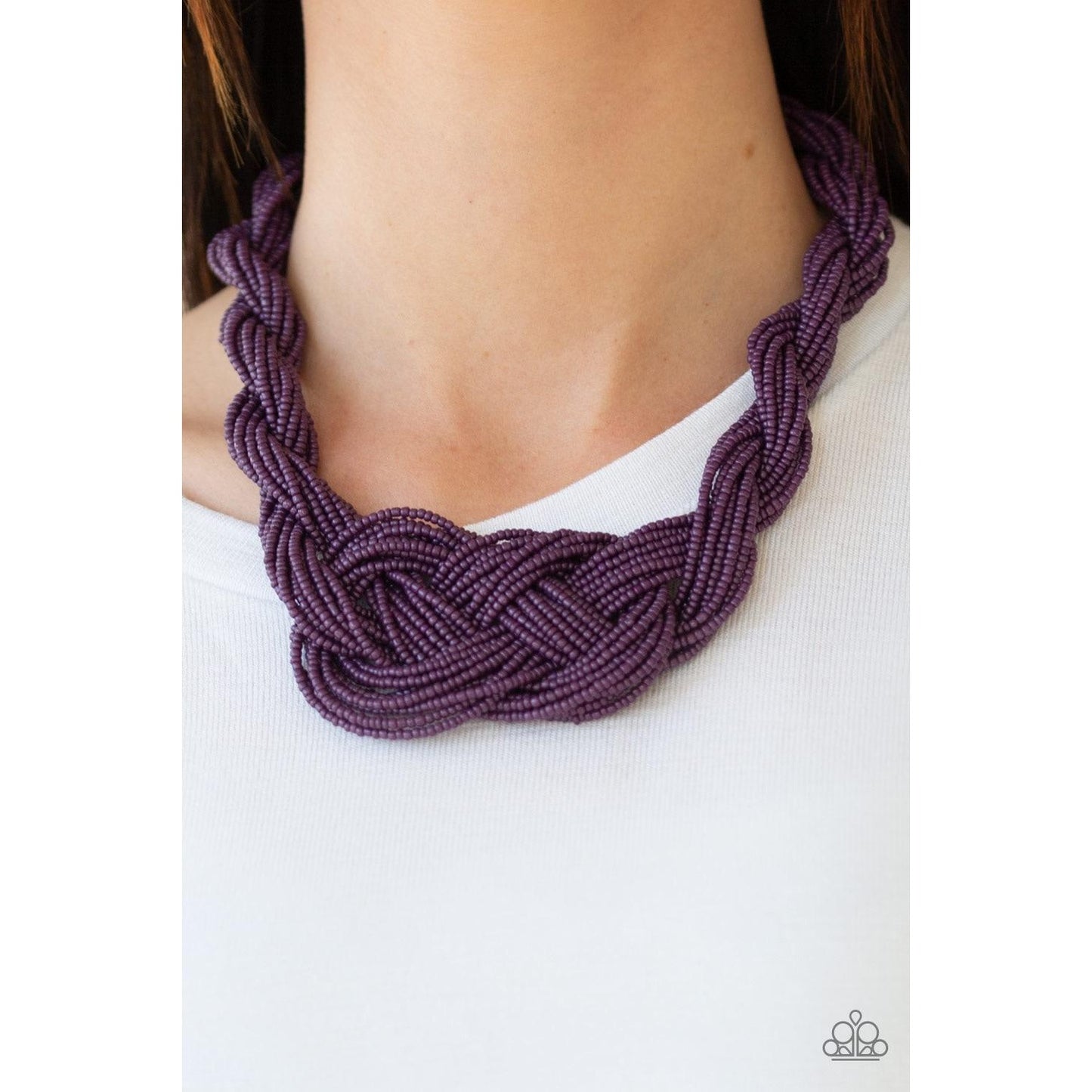 A Standing Ovation Purple Necklace Earring Set Paparazzi Jewelry 1344