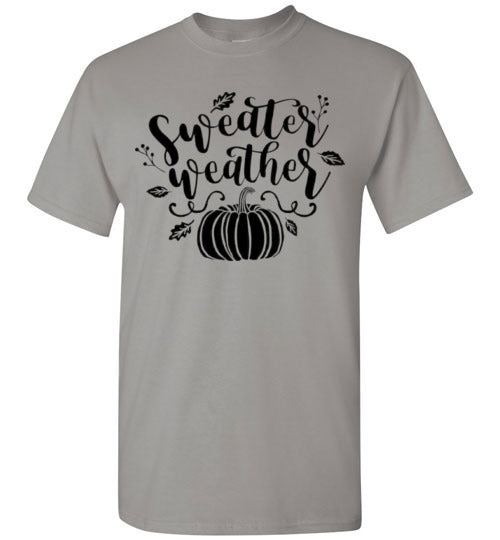 Sweater Weather Pumpkin Fall Graphic T-Shirt Top