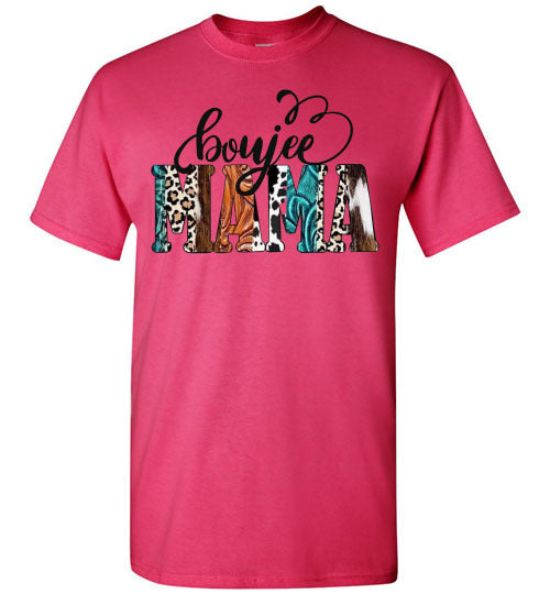 Boujee Mama Animal Print Graphic Tee Shirt Top T-Shirt Regular & Plus Size