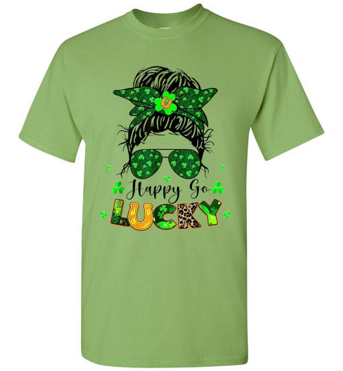 Happy Go Lucky St Patrick's Day Graphic Tee Shirt Top T-Shirt