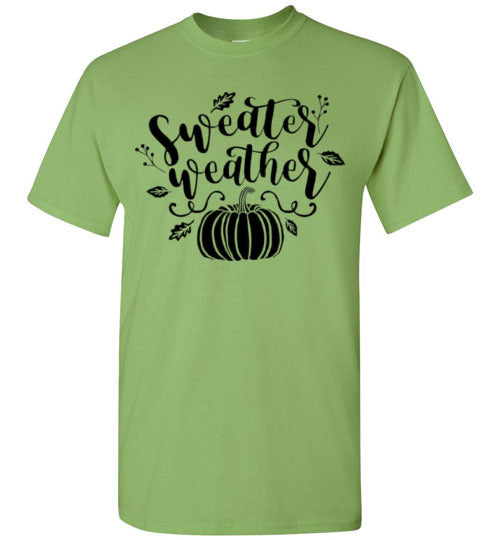 Sweater Weather Pumpkin Fall Graphic T-Shirt Top