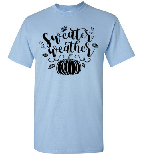 Sweater Weather Pumpkin Fall Graphic T-Shirt Top