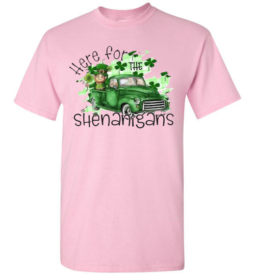 Here For The Shenanigans Funny St Patrick's Day Tee Shirt Top T-Shirt