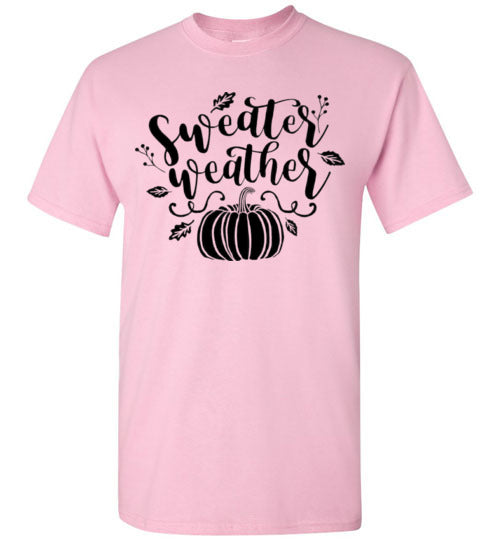 Sweater Weather Pumpkin Fall Graphic T-Shirt Top