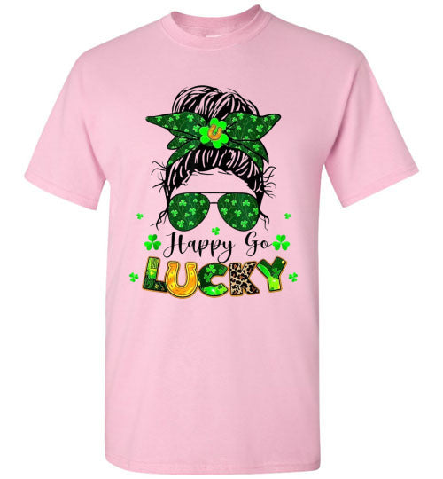 Happy Go Lucky St Patrick's Day Graphic Tee Shirt Top T-Shirt