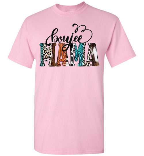 Boujee Mama Animal Print Graphic Tee Shirt Top T-Shirt Regular & Plus Size