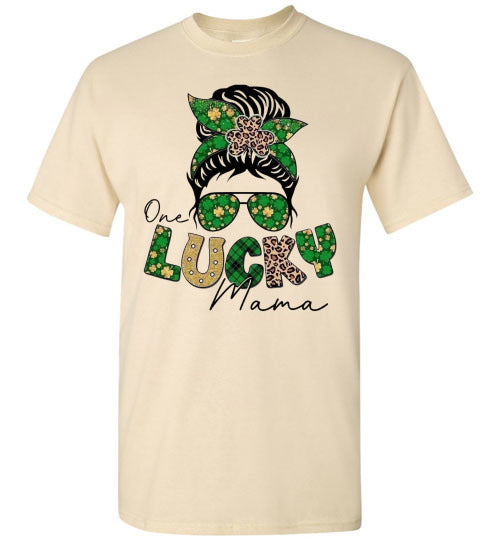 One Lucky Mama Irish St Patrick's Day Graphic Tee Shirt Top T-Shirt