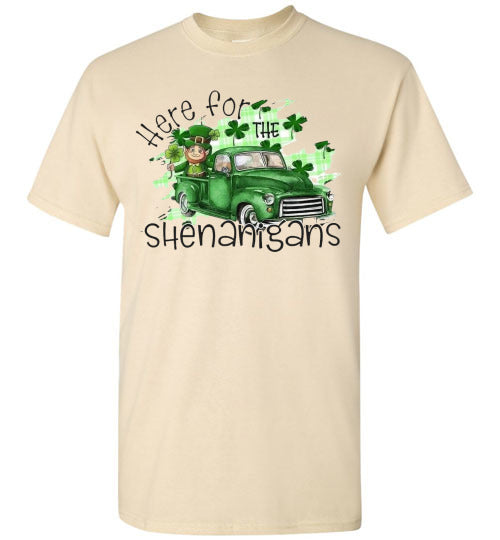 Here For The Shenanigans Funny St Patrick's Day Tee Shirt Top T-Shirt