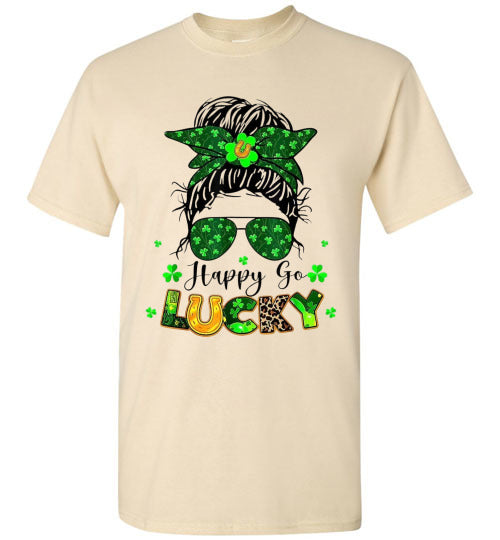 Happy Go Lucky St Patrick's Day Graphic Tee Shirt Top T-Shirt