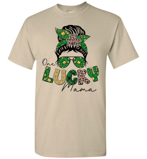 One Lucky Mama Irish St Patrick's Day Graphic Tee Shirt Top T-Shirt