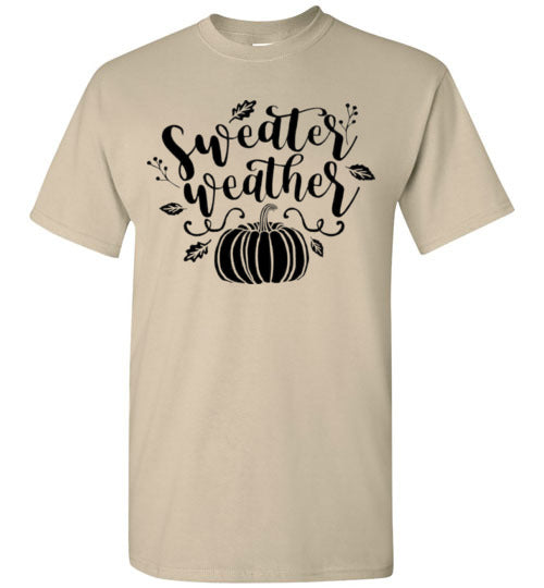 Sweater Weather Pumpkin Fall Graphic T-Shirt Top