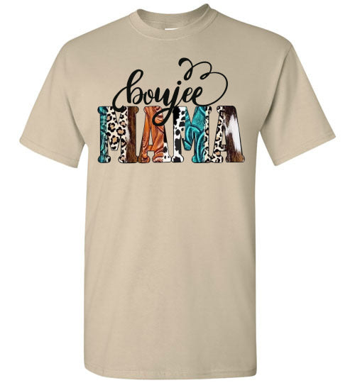 Boujee Mama Animal Print Graphic Tee Shirt Top T-Shirt Regular & Plus Size
