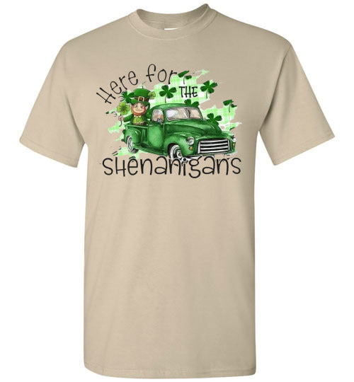 Here For The Shenanigans Funny St Patrick's Day Tee Shirt Top T-Shirt