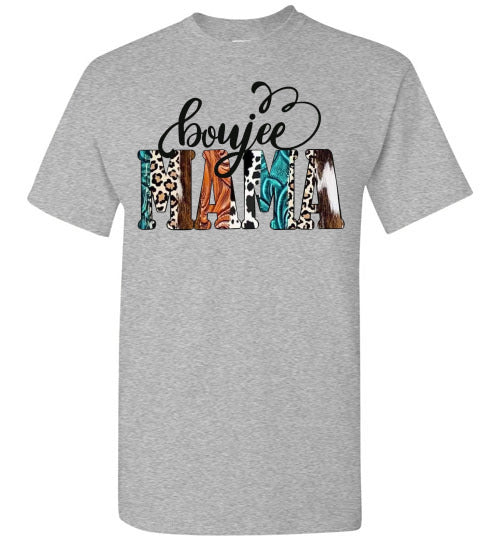 Boujee Mama Animal Print Graphic Tee Shirt Top T-Shirt Regular & Plus Size